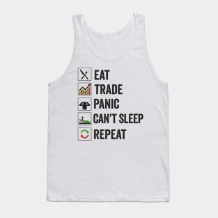 Stock Exchange Gift Eat Trade Panic Can't Sleep Repeat Tank Top